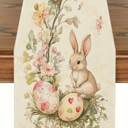 Caminho de Mesa Ovos e Coelho 90cm