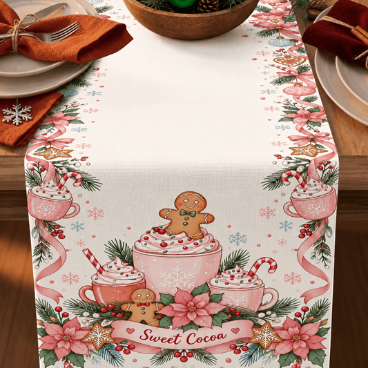 Caminho de Mesa Natal Boneco de Gengibre