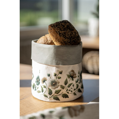 Cesto do Pão Bege com Flores Clayre & Eef