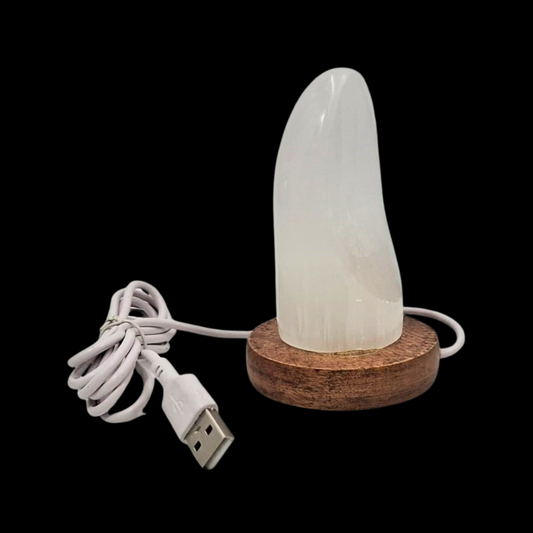 Candeeiro Selenite Gota 10cm
