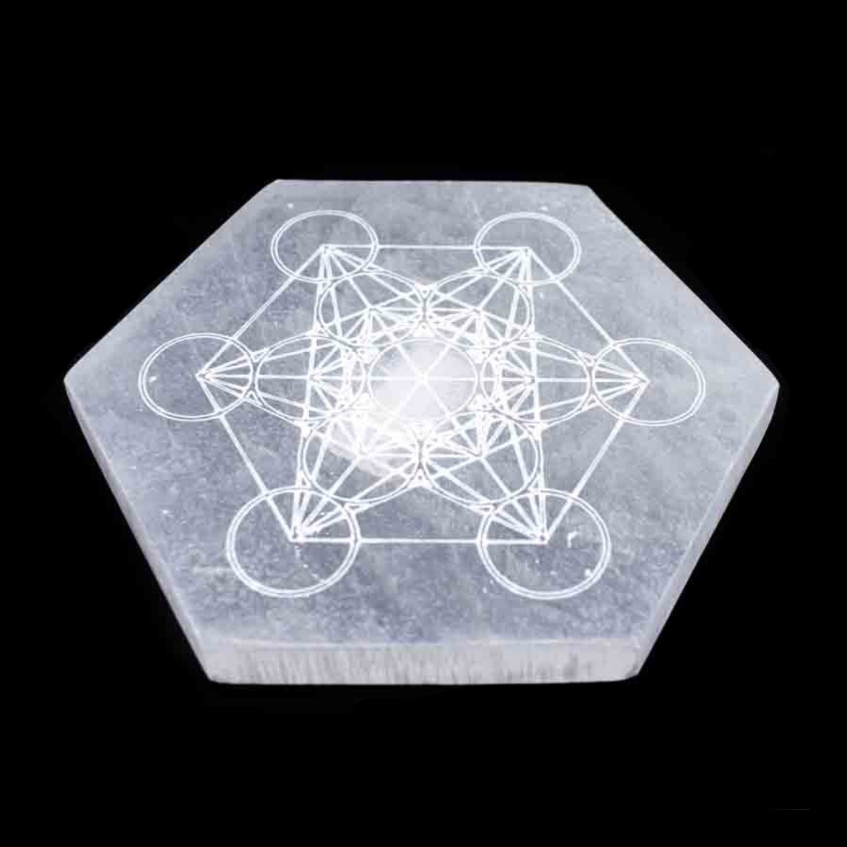 Metaton Peana Selenita Hexagonal 18cm