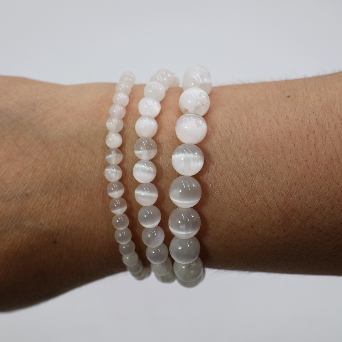 Pulseira Pedra Selenite 4/6/8mm