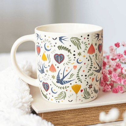Caneca Cream Midnight Bloom Print