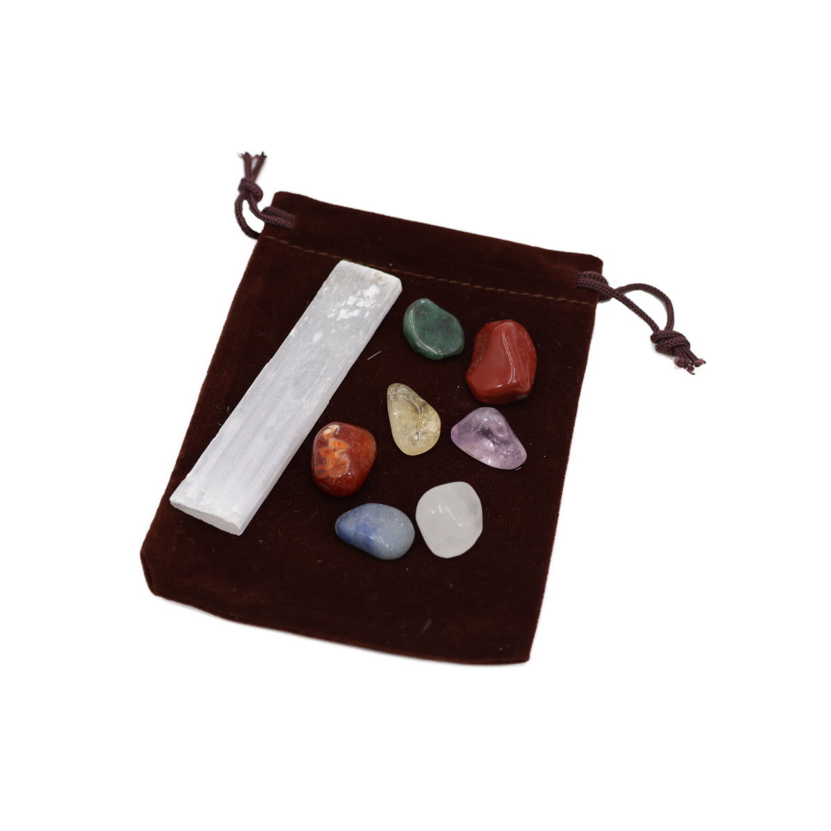 Stone/Mineral Bag 7 Chakras and Selenite