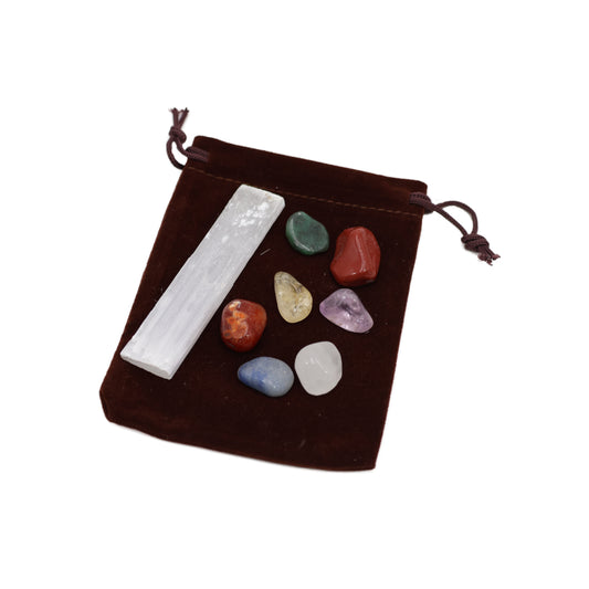 Stone/Mineral Bag 7 Chakras and Selenite