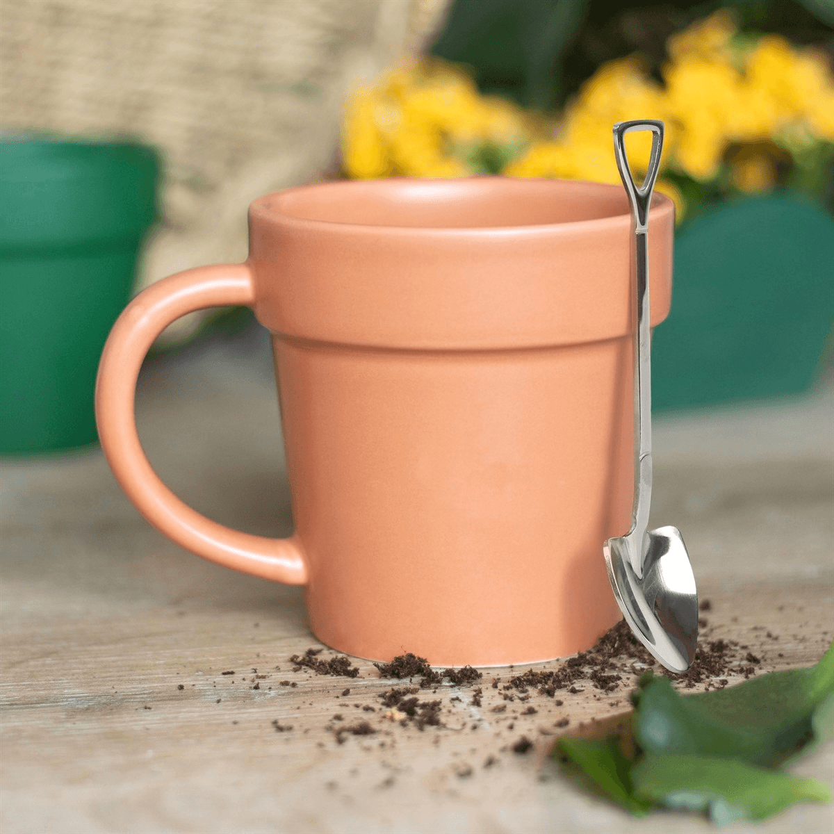 Caneca Plain Plant Pot and Shovel Spoon