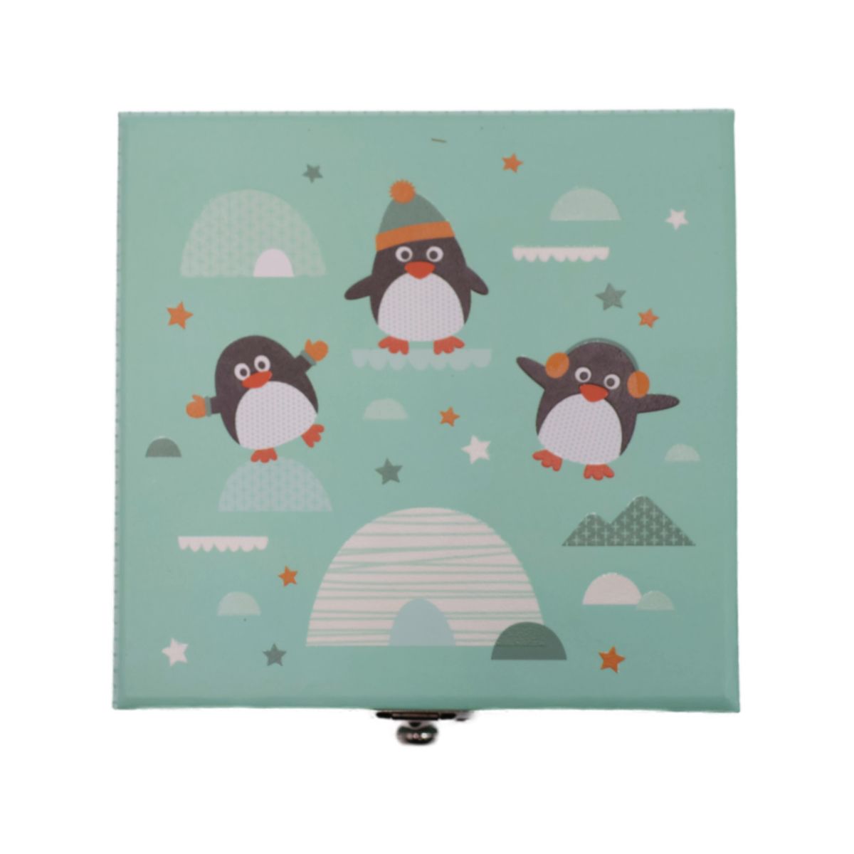 Caixa de Música Baú Pinguins Trousselier