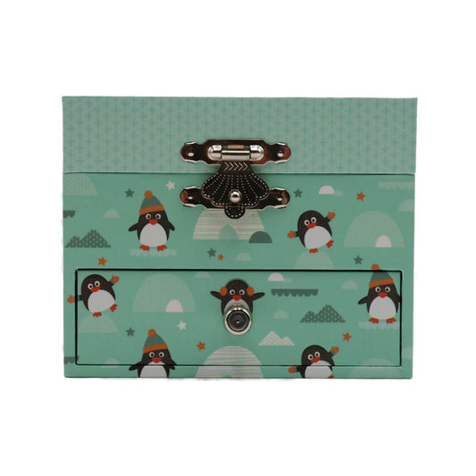 Caixa de Música Baú Pinguins Trousselier