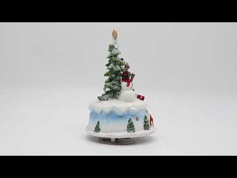 Caja de Música Árbol y Muñecos de Nieve