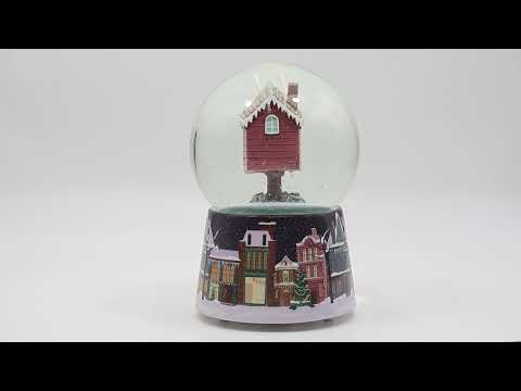 Snow Globe with Music Winter Couple Birds