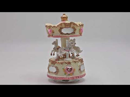 Caixa de Música Carrossel Coração Musicboxworld