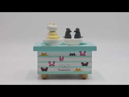 Wooden Cat and Mouse Trousselier Music Box