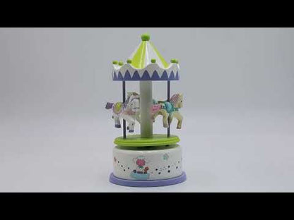 Caixa de Música Carrossel Cavalos Musicboxworld