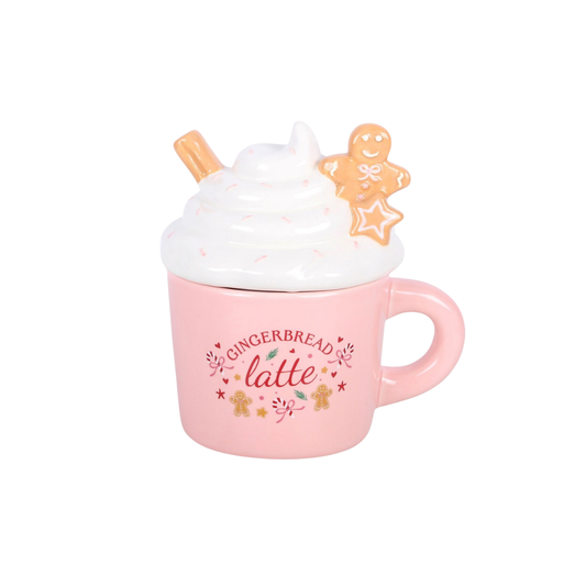 Queimador de óleos e ceras Gingerbread Latte rosa da Something Different em cerâmica
