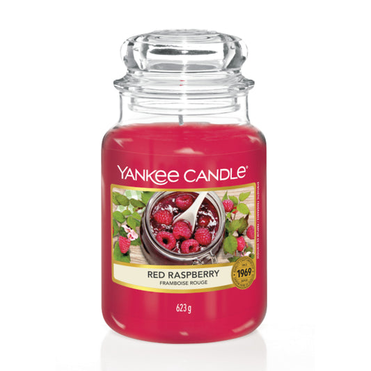 Jarro Vela Grande com a fragrância Red Raspberry da marca Yankee Candle