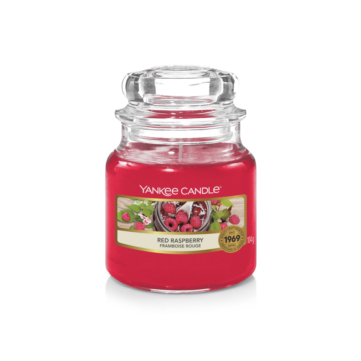 Jarro Vela Pequeno com a fragrância Red Raspberry da marca Yankee Candle