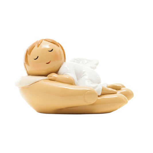 Anjo Protector Branco - Bebé Deitado na Mão Little Drops of Water