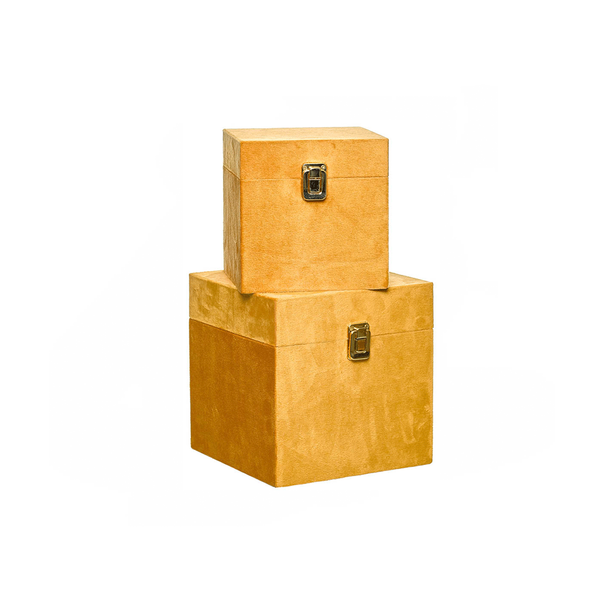 Set of 2 Mustard Decorative Boxes