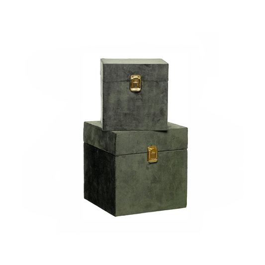 Set of 2 Green Decorative Boxes