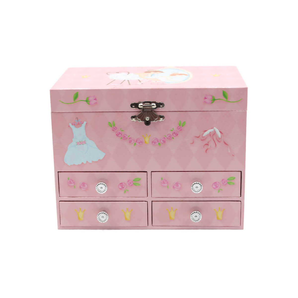 Caixa de Música Baú Bailarina com Gavetas Musicboxworld