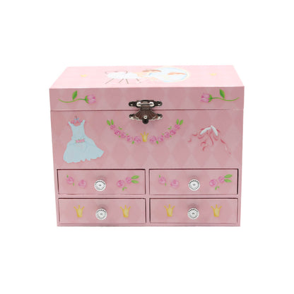 Caixa de Música Baú Bailarina com Gavetas Musicboxworld