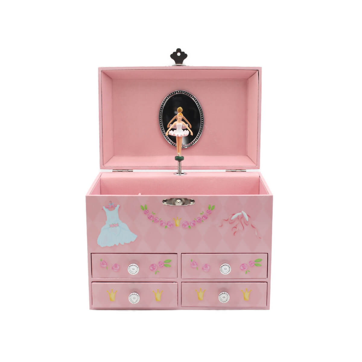 Caixa de Música Baú Bailarina com Gavetas Musicboxworld