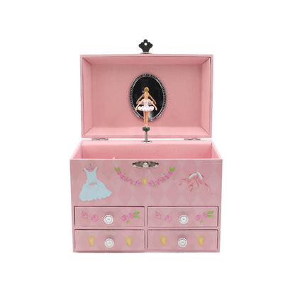 Caixa de Música Baú Bailarina com Gavetas Musicboxworld