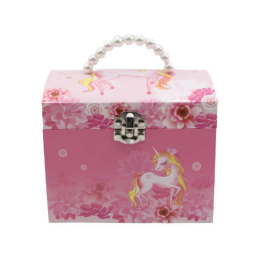 Caixa de Música Baú Mala Unicórnio Musicboxworld