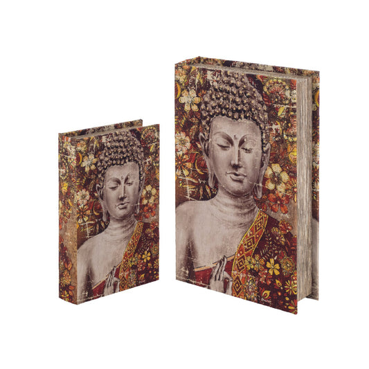 Caja de libros con Buda