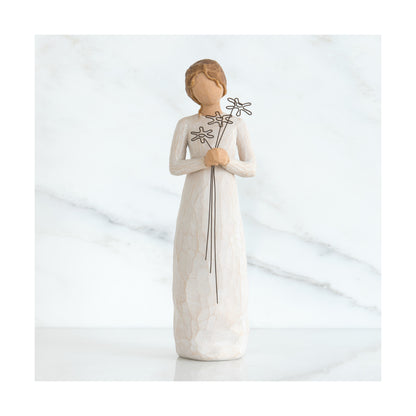 Willow Tree é uma linha íntima de estatuetas criada pela artista Susan Lordi representativas de: amor, proximidade, cura, coragem, esperança, família entre outras emoções que encontramos na vida.  Envolvida numa caixa com a mensagem: 'Estou muito grato/a pela tua amizade'.