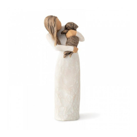 Willow Tree é uma linha íntima de estatuetas criada pela artista Susan Lordi representativas de: amor, proximidade, cura, coragem, esperança, família entre outras emoções que encontramos na vida.  Envolvida numa caixa com a mensagem: 'Uma amizade alegre'.