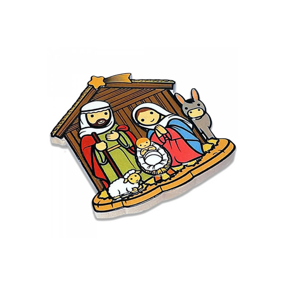 Nativity Scene Magnet with Stable Little Drops of Water