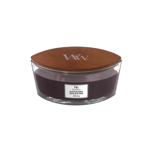 Vela Elipse Black Plum Cognac Woodwick 