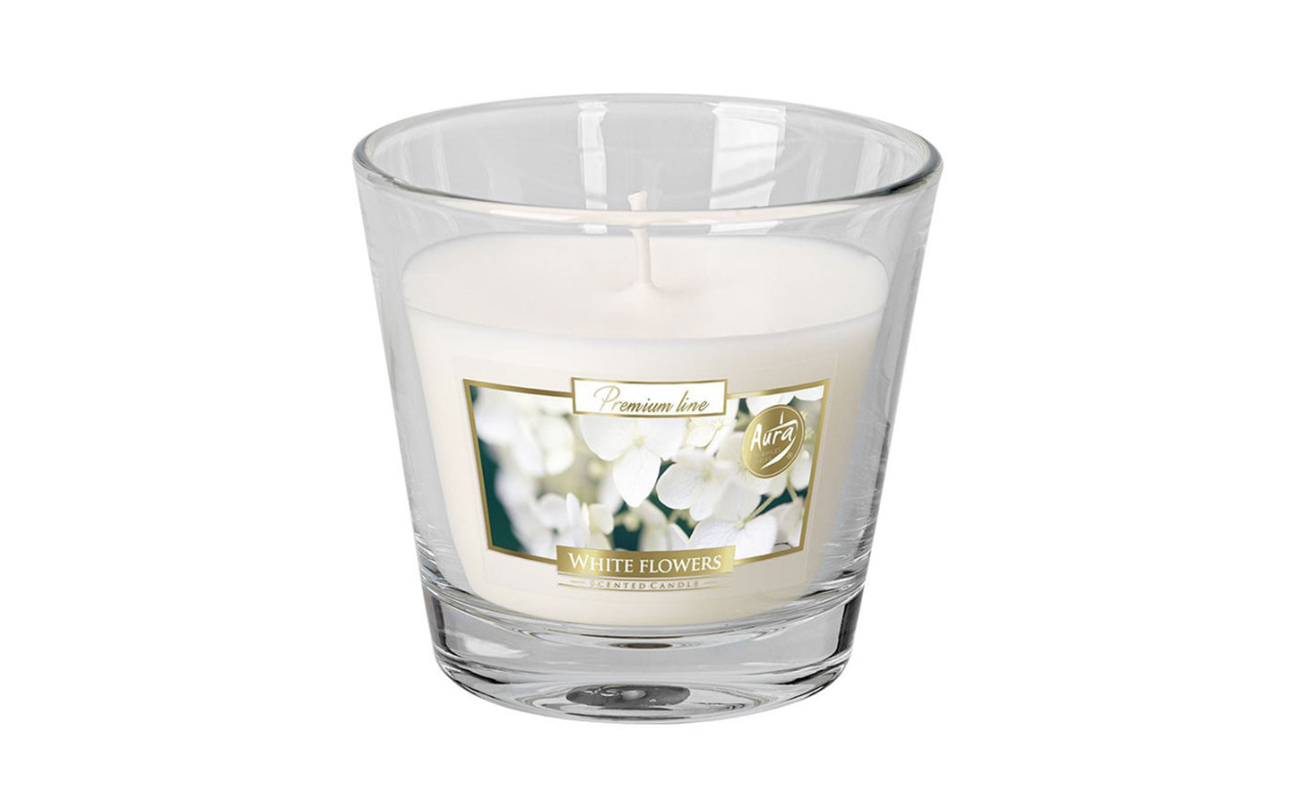 White Flower Glass Candle