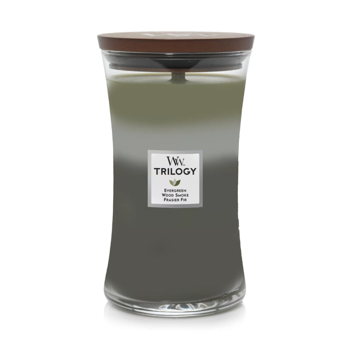 Jarro vela grande com a fragrância Mountain Trail Trilogy da marca Woodwick