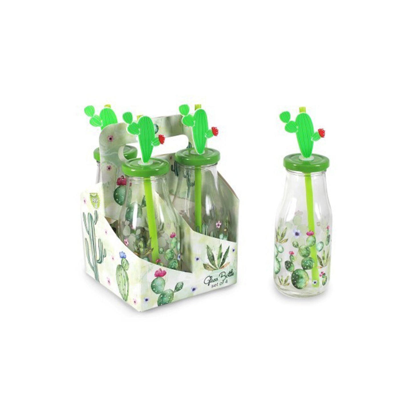 Conjunto de 4 Garrafas Cactus