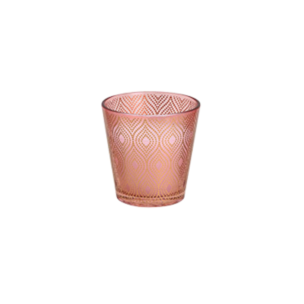 Pink Candle Holder with Candle