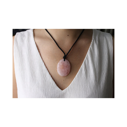 Pink Rolled Agate Pendant Necklace
