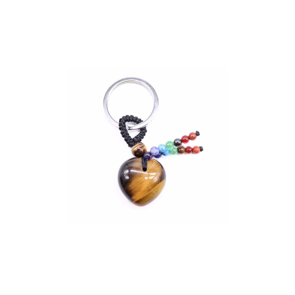 Keychain with 7 Chakras and Tiger's Eye