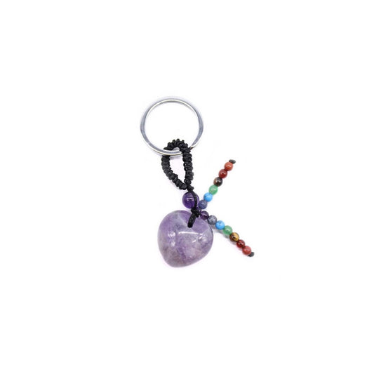 Keyring with 7 Chakras and Amethyst