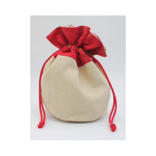 Beige/Red bag with snowflakes
