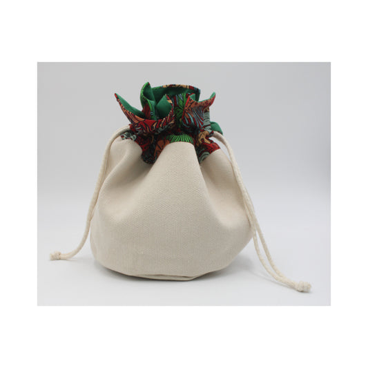 Beige bag with leaves pattern