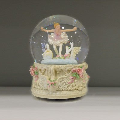Caixa de Música Globo Bailarina e Cisne Musicboxworld