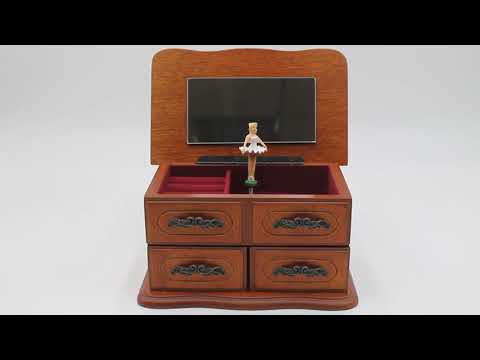 Caixa de Música Baú com Gavetas Musicboxworld