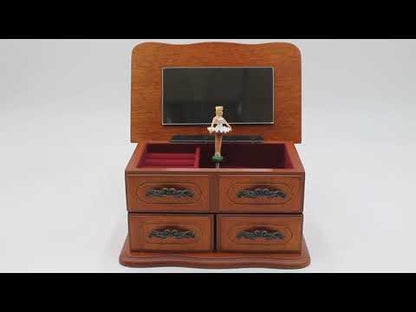 Caixa de Música Baú com Gavetas Musicboxworld