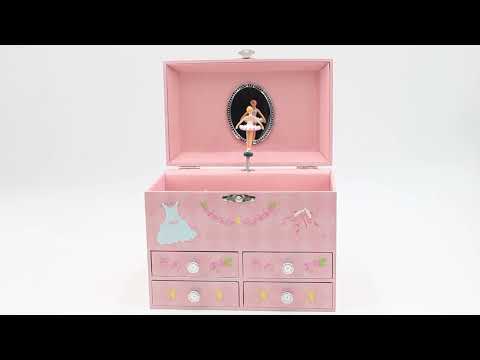 Caixa de Música Baú Bailarina com Gavetas Musicboxworld