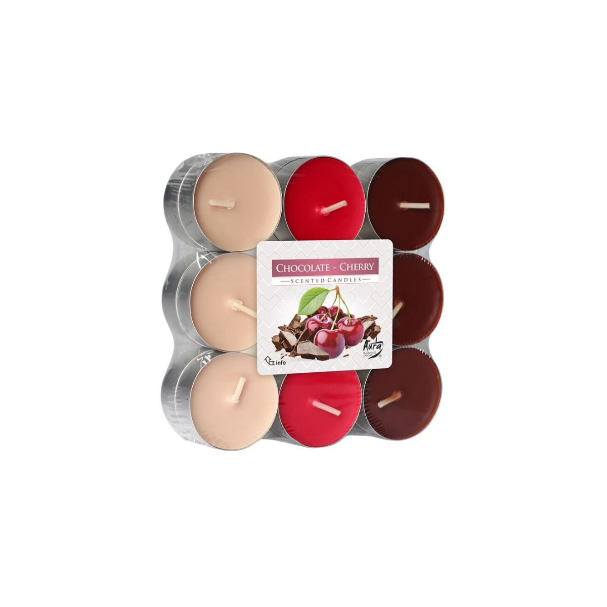 Velas T-light 18 Chocolate/Cereja